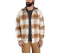 Carhartt RUGGED FLEX™ RELAXED FIT FLANNEL FLEECE LINED HOODED SHIRT JAC, Chaqueta polar Hombre, Marrón Carhartt Brown, M