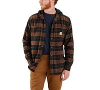 Carhartt Rugged Flex Relaxed Fit Flannel Fleece Lined Hooded Shirt Jac Rugged Flex - Camisa con Capucha y Forro Polar de Franela de Ajuste Relajado Hombre