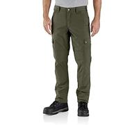 Carhartt Rugged Flex Relaxed Fit Ripstop Cargo Fleece-Lined Work Pant, Pantalones de Trabajo Hombre, Verde (Basil), 38W / 34L