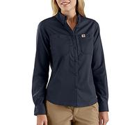 Carhartt Rugged Professional Series Relaxed Fit Canvas Long Sleeve Work Shirt Para Mujer, Navy, XS