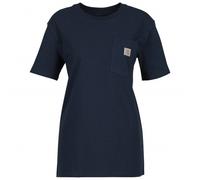 Carhartt Camiseta K87 manga corta con bolsillo, ajuste holgado, tejido grueso, Mujer XS Azul marino