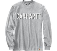 Carhartt Workwear Logo Camisa de manga larga, Gris claro, Talla M