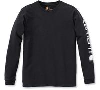 Carhartt Camiseta de manga larga con logotipo gráfico, Loose Fit, tejido grueso Para Mujer, Negro, XS