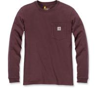 Carhartt Workwear Pocket Camisa de manga larga de mujer, Rojo burdeos, Talla XS