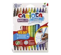 Carioca 12 rotuladores lavables birello multicolor con doble punta (pa