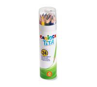 Carioca 43341 lapices de colores, tita mina 3 mm, tubo metal