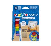 Carioca Rotuladores acrílicos – Punta pincel, permanentes, base de agua – Caja 10 colores