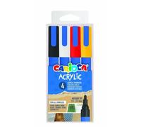 Carioca marcadores acrílicos de punta redonda, juego de 4 colores, ro