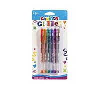CARIOCA - Bolígrafos Purpurina, Tinta Gel Glitter 1 mm, 6 Uds