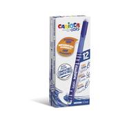 Carioca Bolígrafos Oops borrables recargables con tapa, doble goma y agarre ergonómico Azules 12 uds