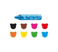 Carioca - Caja de 8 Ceras para Bebés, Lápices de Colores Pastel, 6 Piezas