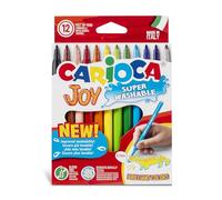 Carioca - Caja de rotuladores con tinta lavable, punta fina sintética, 12 unidades, multicolor