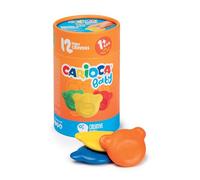 Carioca Ceras para bebé Baby Teddy — Caja 12, osito ergonómico, colores brillantes, no tóxicas