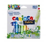Carioca Rotuladores Fabric Punta Maxi para Telas Extra Gruesos Caja 12 Colores