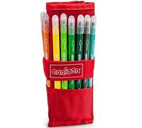 Carioca - Estuche Enrollable Con 24 Rotuladores Birello De Doble Punta, Fina Y Media, Multicolor