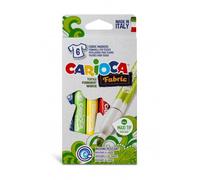 Carioca fabric pack de 6 rotuladores para tejidos - punta maxi Ø 6mm - tinta especial para tejidos - colores indelebles tras aplicacion - mayor duracion y brillo al planchar reverso - color varios
