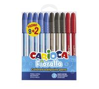 Carioca fiorella pack 8+2 boligrafos punta de bola ã˜ 1mm - cuerpo t