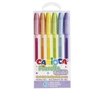 Carioca fiorella pack de 6 boligrafos de colores tinta gel - punta de