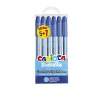 Carioca fiorella pack de 6 boligrafos - punta de esfera - cuerpo trans