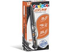 Carioca Gel Roller Oops Pop, medio, borrable, caja de 12 unidades, negro 6 unidades