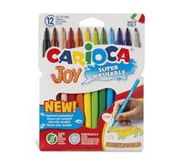 Carioca Rotuladores Joy Punta Fina | Blister de 12rotuladores superlavables y con gran cobertura | Colores surtidos | Punta Ø 2,8 mm | 12piezas