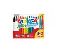 Carioca jumbo pack de 12 rotuladores + 2 gratis - punta 6mm - superlavables - colores surtidos