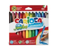 Carioca jumbo pack de 24 rotuladores - cuerpo octogonal maxi - tinta superlavable - punta maxi 6mm bloqueada - tapa ventilada - color varios