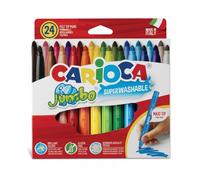 Carioca jumbo pack de 24 rotuladores - cuerpo octogonal maxi - tinta superlavable - punta maxi 6mm bloqueada - tapa ventilada - color varios
