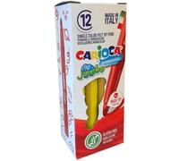 Carioca jumbo rotulador - cuerpo octogonal maxi - tinta superlavable - punta maxi 6mm bloqueada - tapa ventilada - color amarillo (12 uds)