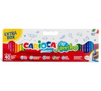 Carioca Rotuladores Jumbo Punta Gruesa, Pack de 40 Superlavables, Colores surtidos, Punta Ø6 mm