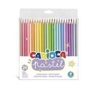 Carioca – Lápices Pastel – Set 24 colores hexagonales, mina resistente, para niños y adultos