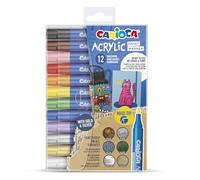 Carioca Marcadores acrílicos Punta Maxi, juego de 12 colores