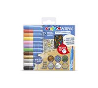 Carioca marcadores acrílicos de punta media, juego de 12 colores, rot