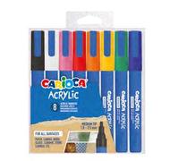 Carioca marcadores acrílicos de punta redonda, juego de 8 colores, ro