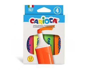 Carioca memolight pack de 4 subrayadores - punta biselada de 5mm - col