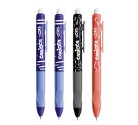 Carioca Oops 4x Boligrafo Borrable Boli Retráctil de Punta Media con Tinta Termosensible, Punta de Ø 0.7mm, Empuñadura Ergonómica, Para la Escuela, Cole, Oficina, Material Escolar y de Oficina. Vuelta