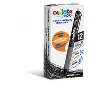 Carioca Oops Boligrafos Borrables - Tinta Negra Termo Sensible - Empuñadura Ergonomica Triangular - Punta de Ø 0.7mm - Recambios Compatibles - Color Negro