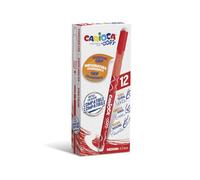 Carioca Bolígrafos borrables Oops – Recargables, tapa, doble goma, agarre ergonómico – Rojos 12 uds