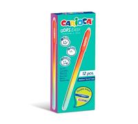 Carioca Oops Easy - Bolígrafos borrables rojos - Caja de 12 bolígrafos de gel borrables con tinta termosensible - Punta 0,7 mm - Ideal para la escuela, oficina y estudio