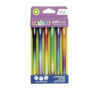 CARIOCA Oops Easy | Caja de 6 Bolígrafos Borrables de Colores | Tinta Termosensible de Borrado Limpio | Diseño con Efecto Degradado | Punta de 0,7 mm | Ideal para Estudiantes, Bullet Journal y Oficina