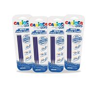 CARIOCA OOPS Recambio de bolígrafo borrable azul, paquete de 12 - Punta Ø 0,7 mm, tinta termosensible, universal y compatible con los principales bolígrafos borrables