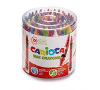 Carioca pack de 100 ceras pastel - colores brillantes - lavables - cuerpo de Ø 8mm - color varios