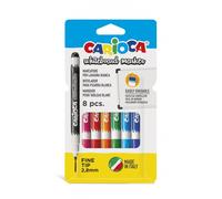 Carioca pack de 8 rotuladores para pizarra blanca - punta fina de ø 2