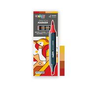 Carioca Plus Sketch Marker - Marcadores de doble punta, tonos rojos, 4 unidades