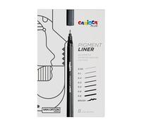 Carioca Plus - Set 8 Delineadores Pigment Liner Negros