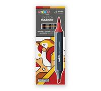 Carioca plus sketch marker - marcadores de doble punta, tonos rojos, 4