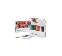 Carioca Plus Rotuladores Prisma Fiber Tip | Caja Premium con 30 Rotuladores para Uso Artístico con Tinta de Alto Rendimiento | Punta Cónica para Trazos Gruesos y Finos | 30 piezas