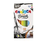 Carioca Rotuladores Super Brush, 10 Uds, Multicolor | Punta Flexible, Caligrafía Moderna, Tinta Brillante, No Traspasan