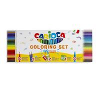 Carioca Set de Dibujo Caja Especial con 30 Rotuladores Joy Punta Fina y 30 Lápices de Colores TITA Incluye 2 Lápices de Grafito HB, 2 Gomas de Borrar y Sacapuntas con Depósito 65 piezas