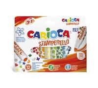 Carioca stamperello pack de 12 rotuladores de doble punta - punta conica - punta con sellos - tinta lavable - color varios